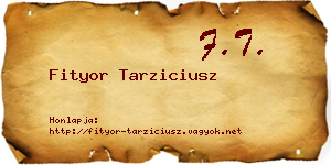 Fityor Tarziciusz névjegykártya